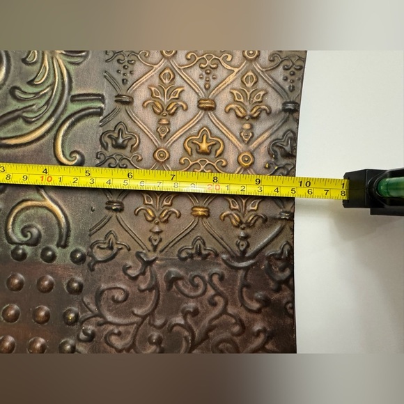 Ornate Brown Metal display Tray with Handles - Picture 3 of 7